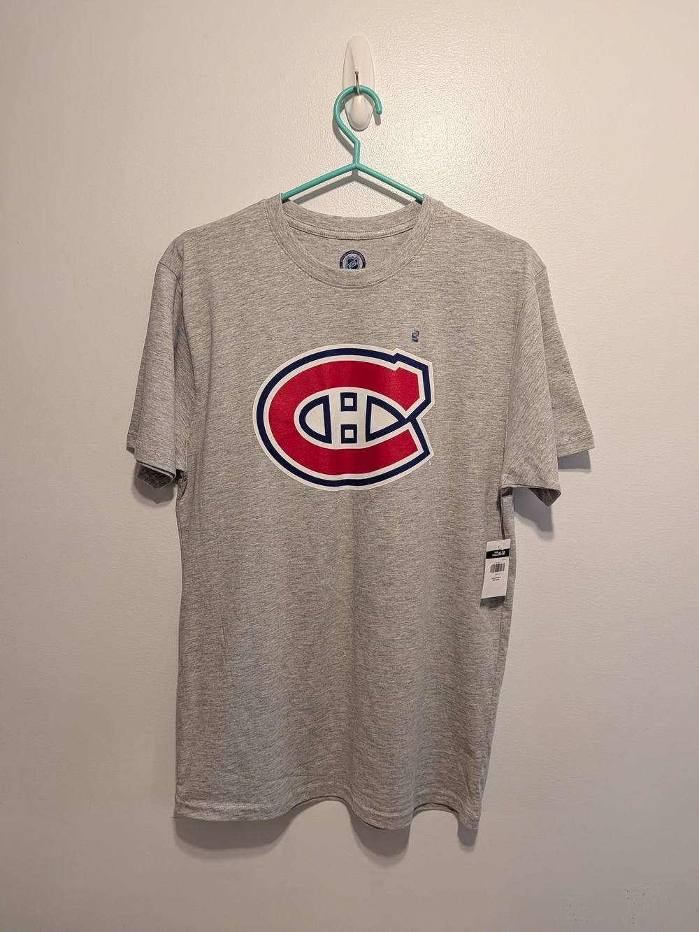 NHL Montreal Canadiens Gray Tee with Red & Navy Crest